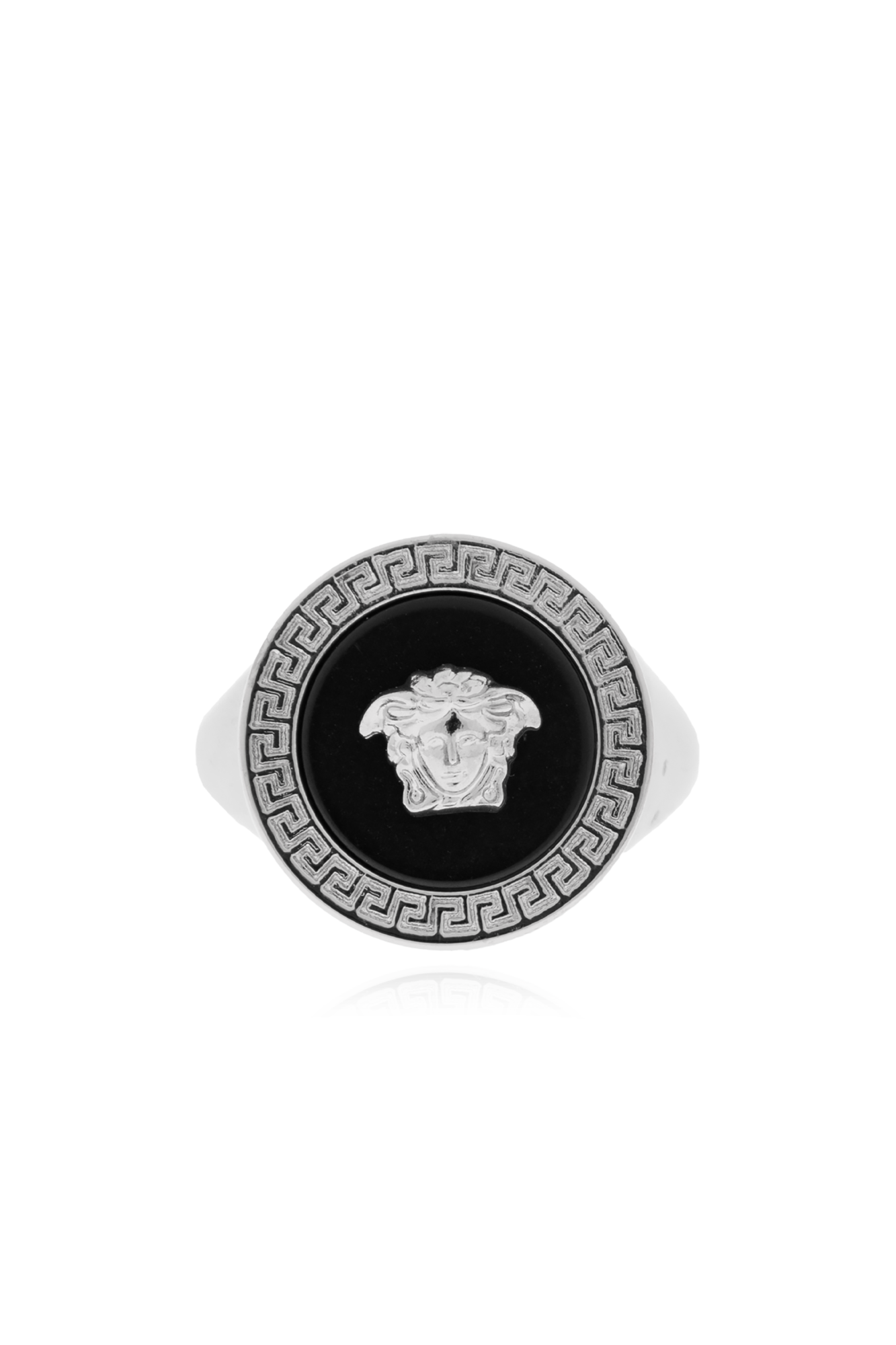 Versace Medusa Logo Detailed Ring In Silver | ModeSens